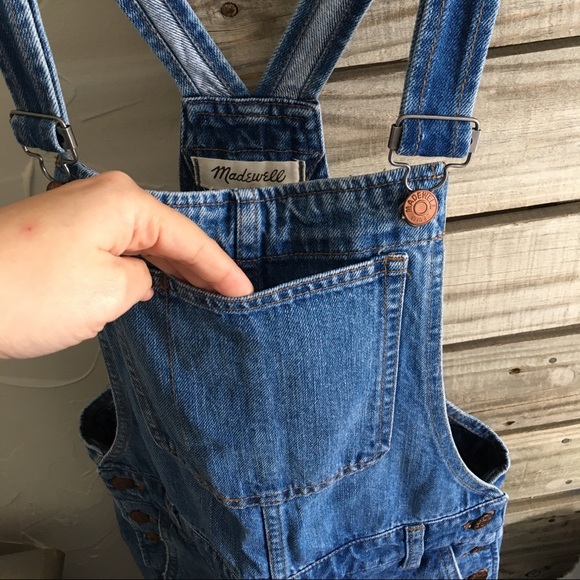 Last 1🎉Madewell Short Denim Overalls Dawkins Wash - Picture 3 of 7